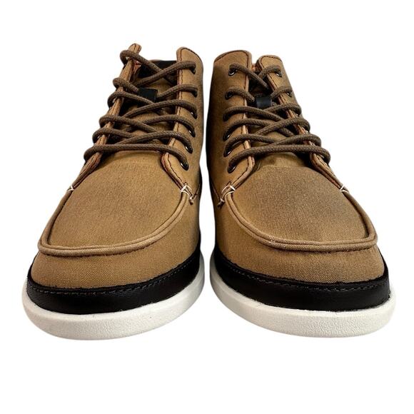 Olukai Nalukai Kapa Boots Mens Size 8.5 Brown Waxed Canvas Lace Up Ankle Chukka - Picture 4 of 9